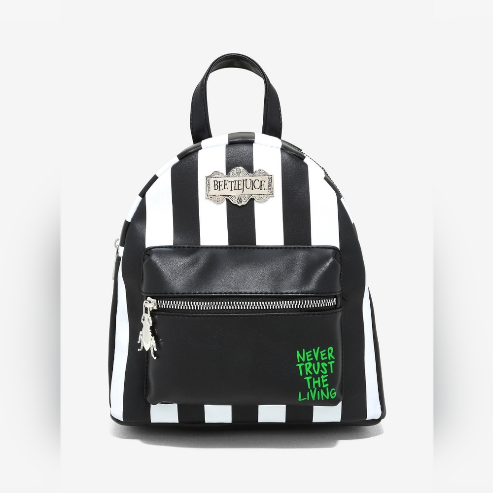 Beetlejuice Stripe Never Trust The Living Mini Backpack